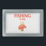 Hebilla De Cinturón Rectangular La pesca es mi hora feliz<br><div class="desc">Cuando estás ahí fuera pescando,  es tan bueno como estar en el bar con tu amigo. Y probablemente más barato.</div>