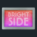 Hebilla De Cinturón Rectangular Lado brillante arco iris retro<br><div class="desc">¡Abróchese la hebilla con este diseño de arcoiris retro,  colorido y original!</div>