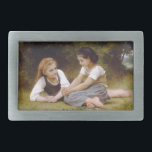 Hebilla De Cinturón Rectangular Les Noisettes: Jóvenes Chicas recogiendo hazellana<br><div class="desc">El cálido sol otoñal se deslizó a través de las hojas del árbol de avellanas, lanzando sombras bailando en el suelo del bosque. Dos jóvenes chicas, Elise y Juliette, se sentaron bajo sus ramas, un pequeño montón de nueces doradas enclavadas entre las hojas caídas. - Elise, la mayor de las...</div>