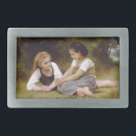 Hebilla De Cinturón Rectangular Les Noisettes: Jóvenes Chicas recogiendo hazellana<br><div class="desc">El cálido sol otoñal se deslizó a través de las hojas del árbol de avellanas, lanzando sombras bailando en el suelo del bosque. Dos jóvenes chicas, Elise y Juliette, se sentaron bajo sus ramas, un pequeño montón de nueces doradas enclavadas entre las hojas caídas. - Elise, la mayor de las...</div>