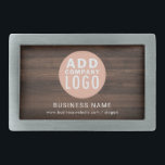 Hebilla De Cinturón Rectangular Logotipo de negocio Rústico Empresa Personalizado<br><div class="desc">Moderna hebilla rústica rústica minimalista del Cinturón para añadir el logo de su negocio, nombre y sitio web o sólo el nombre de la empresa. Cambie fácilmente las fuentes o los colores usando nuestra "Herramienta de diseño" anidada bajo el botón "Personalizar". No hay un requisito mínimo de pedido y no...</div>