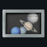 Hebilla De Cinturón Rectangular Montaje del sistema solar<br><div class="desc">Ilustracion Espacial Nasa del Sistema Solar que muestra los planetas y la Luna de la Tierra.</div>