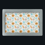 Hebilla De Cinturón Rectangular Naranja de caracol marino Flor Hojas verdes<br><div class="desc">En un fondo blanco sólido y delicado, conchas azules, caracoles de mar naranjas, flores y hojas verdes que decoran delicadamente este diseño natural y fresco. Si eres amante de la naturaleza y de los elementos marinos, esta es la opción ideal para ti. Se trata de un diseño que permite llegar...</div>