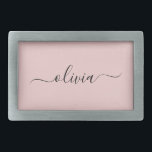 Hebilla De Cinturón Rectangular Nombre del Monograma de Rubor Dusty Pink Moderne S<br><div class="desc">Hebilla de nombre del cinturón de seguridad del guión sencillo rosado de Rubor Dusty Esto hace que la graduación perfecta, dulce 16 16, 18, 21, 30, 40, 50, 60, 70, 80, 90, 100 años, boda, ducha de novias, aniversario, ducha de bebé o despedida de soltera para alguien que ama el...</div>