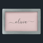 Hebilla De Cinturón Rectangular Nombre del Monograma de Rubor Dusty Pink Moderne S<br><div class="desc">Hebilla de nombre del cinturón de seguridad del guión sencillo rosado de Rubor Dusty Esto hace que la graduación perfecta, dulce 16 16, 18, 21, 30, 40, 50, 60, 70, 80, 90, 100 años, boda, ducha de novias, aniversario, ducha de bebé o despedida de soltera para alguien que ama el...</div>