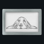 Hebilla De Cinturón Rectangular ojos de perrito simple blanco negro<br><div class="desc">¿Cómo no podrías amar estos ojos de cachorro y orejas droopacas? Perfecto para el perro o el amante de los linderos en tu vida.</div>