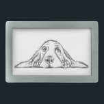Hebilla De Cinturón Rectangular ojos de perrito simple blanco negro<br><div class="desc">¿Cómo no podrías amar estos ojos de cachorro y orejas droopacas? Perfecto para el perro o el amante de los linderos en tu vida.</div>