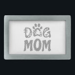 Hebilla De Cinturón Rectangular Perro Mamá<br><div class="desc">Celebra tu amor por tu peluda amiga con "Diseño de Perro Mamá". El encantador diseño incluye un atrevido texto de "Perro Mamá" acompañado de un adorable icono de garra, lo que lo convierte en la elección perfecta para todas las orgullosas mamás de perro. "Este diseño es personalizable. Haga clic en...</div>