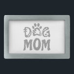 Hebilla De Cinturón Rectangular Perro Mamá<br><div class="desc">Celebra tu amor por tu peluda amiga con "Diseño de Perro Mamá". El encantador diseño incluye un atrevido texto de "Perro Mamá" acompañado de un adorable icono de garra, lo que lo convierte en la elección perfecta para todas las orgullosas mamás de perro. "Este diseño es personalizable. Haga clic en...</div>