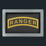 Hebilla De Cinturón Rectangular Pestaña Ranger<br><div class="desc">Clásica ficha Ranger del ejército negro y amarillo. Gran regalo para veteranos,  regalo para militares y regalo de cumpleaños fresco para los chicos.</div>