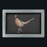 Hebilla De Cinturón Rectangular Pheasant de cuello anillado<br><div class="desc">El pájaro del estado de Dakota del Sur es el faisán de cuello anaranjado.</div>