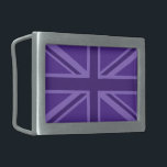 Hebilla De Cinturón Rectangular Purple Union Jack Design<br><div class="desc">Un vibrante acento violeta Union Jack British Flag decoración por todos lados. Una declaración de diseño que seguramente causará una impresión en ocasiones formales e informales. Un gran regalo de último minuto para ti o para alguien especial en tu lista. Utilice el vínculo "Preguntar a este diseñador" para contactarnos con...</div>