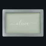 Hebilla De Cinturón Rectangular Sage Green Minimalista Moderno Monograma elegante<br><div class="desc">Presentamos nuestra elegante colección de monogramas Minimalistas y ecológicos: eleve su estética con serenidad sofisticada y elegancia intemporal. Nuestra colección muestra diseños minimalistas en un ambiente tranquilo y verde, complementado con refinados monogramas adaptados a su estilo personal. Desde papel pulido hasta accesorios versátiles, cada pieza de nuestra colección está meticulosamente...</div>