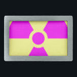 Hebilla De Cinturón Rectangular Símbolo de advertencia de radiación<br><div class="desc">Símbolo de advertencia de radiación</div>