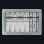 Hebilla De Cinturón Rectangular Símbolo de Keffiyeh del patrón de resistencia de P<br><div class="desc">Avancemos rápidamente a los años 60 y el ascenso del movimiento de resistencia palestino, el prominente político palestino, Yasser Arafat, consolidó aún más este significado detrás del keffiyeh. El keffiyeh se convirtió en la marca personal de Arafat cuando lo cubrió sobre su hombro derecho para parecerse al mapa de Palestina...</div>