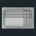 Hebilla De Cinturón Rectangular Símbolo de Keffiyeh del patrón de resistencia de P<br><div class="desc">Avancemos rápidamente a los años 60 y el ascenso del movimiento de resistencia palestino, el prominente político palestino, Yasser Arafat, consolidó aún más este significado detrás del keffiyeh. El keffiyeh se convirtió en la marca personal de Arafat cuando lo cubrió sobre su hombro derecho para parecerse al mapa de Palestina...</div>