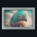 Hebilla De Cinturón Rectangular Strange Whale<br><div class="desc">Fusion of the emojis parasol and poop</div>