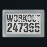 Hebilla De Cinturón Rectangular Texto desgastado y raspado Workout 247365 negro<br><div class="desc">Texto desgastado y raspado Workout 247365 en color negro con fondo blanco. Perfecto para todo aquel que levante,  haga ejercicio físico,  entrenando,  construyendo el cuerpo e ir al gimnasio.</div>