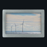 Hebilla De Cinturón Rectangular Turbinas eólicas<br><div class="desc">Turbinas eólicas en el estuario del Támesis,  Inglaterra.</div>