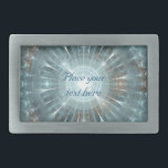 Hebilla De Cinturón Rectangular Ventana Catedral de navidades<br><div class="desc">Resumen ilustracion en forma de ventana de una catedral gótica. La energía viva del Universo y de Dios emana de la simetría y la luz de esta imagen. Sugiere el espíritu cristiano y católico. Las luces azules también recuerdan el ambiente Navidad.</div>
