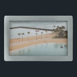 Hebilla De Cinturón Rectangular Waikiki Beach<br><div class="desc">Catamarán solitario en Waikiki Beach,  Oahu,  Hawaii</div>