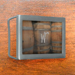 Hebilla De Cinturón Rectangular Wood Barrel Kegs Fotografía Monogramada<br><div class="desc">Para los amantes del ron,  el whisky,  el whisky o la cerveza,  esta hebilla de cinturón en tonos marrones y grises con sus kegs fotográficos de barril de madera envejecida y su Monograma es ideal. Esta es la fotografía original de JLW_PHOTOGRAPHY.</div>