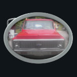 Hebilla del cinturón C10 Chevy 1972<br><div class="desc">Vista frontal de la hebilla del cinturón C10 Chevy C1972.</div>