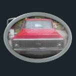 Hebilla del cinturón C10 Chevy 1972<br><div class="desc">Vista frontal de la hebilla del cinturón C10 Chevy C1972.</div>
