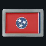 Hebilla del cinturón con bandera del estado de Ten<br><div class="desc">Añade un toque de orgullo a Tennessee a tu armario con nuestra hebilla de cinturón con la bandera de Tennessee! Esta hebilla de cinturón, elaborada con atención a los detalles, exhibe orgullosamente la emblemática bandera de Tennessee. La bandera tiene un fondo de color rojo con un círculo azul en el...</div>
