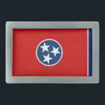 Hebilla del cinturón con bandera del estado de Ten<br><div class="desc">Añade un toque de orgullo a Tennessee a tu armario con nuestra hebilla de cinturón con la bandera de Tennessee! Esta hebilla de cinturón, elaborada con atención a los detalles, exhibe orgullosamente la emblemática bandera de Tennessee. La bandera tiene un fondo de color rojo con un círculo azul en el...</div>