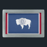 Hebilla del cinturón con la bandera del estado de<br><div class="desc">Hebilla del cinturón elegante con la bandera de Wyoming. Los Estados Unidos de América. Este producto su personalizable.</div>