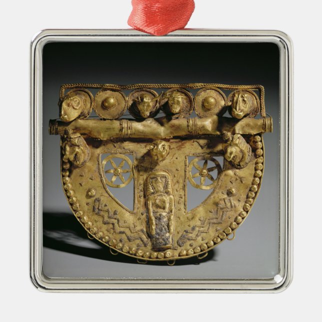 Hebilla del cinturón con la decoración granulada, (Frente)