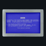 Hebilla del cinturón de BSOD - pantalla azul de la<br><div class="desc">El BSOD infame o la "pantalla azul de la muerte" se reprodujo en una hebilla del cinturón.  ¡Muéstrele que un BSOD puede ser una cincha!</div>