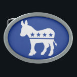 Hebilla del cinturón de Donkey del demócrata<br><div class="desc">Fondo del Personalizable de la hebilla del cinturón del burro demócrata. Elija el color de fondo que desee haciendo clic en Personalizar - Editar - Fondo.</div>