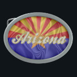 Hebilla del cinturón de la bandera de Arizona<br><div class="desc">Bandera de Arizona con texto y pliegues extraíbles. simple pero impresionante :)</div>