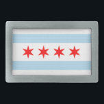 Hebilla del cinturón de la bandera de Chicago<br><div class="desc">Bandera de Chicago Belt Bucklle</div>