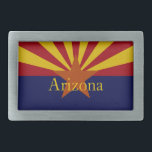 Hebilla del cinturón del Personalizado de la bande<br><div class="desc">Diseño gráfico de la bandera estatal de Arizona en una hebilla de cinturón.  La hebilla del cinturón tiene el texto del personalizable Arizona.</div>