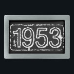 Hebilla del cinturón del vintage para los hombres<br><div class="desc">Hebilla del cinturón del vintage para los hombres el | 1953 - 2013 para el sexagésimo cumpleaños. Modifique el 60.o color de fondo del sello para requisitos particulares y de fecha de nacimiento. Refresque el regalo para el cumpleaños de los hombres; papá,  tío,  hermano etc.</div>