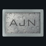 Hebilla Monogramada del Cinturón de Lluvia<br><div class="desc">Personalizar esta hebilla de cinturón monogramada cambiando las iniciales para que se ajusten a tus necesidades. El diseño es de arte original.</div>