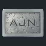 Hebilla Monogramada del Cinturón de Lluvia<br><div class="desc">Personalizar esta hebilla de cinturón monogramada cambiando las iniciales para que se ajusten a tus necesidades. El diseño es de arte original.</div>