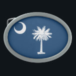 Hebilla Ovalada Bandera de Carolina del Sur<br><div class="desc">Hebilla del cinturón del óvalo de la bandera de Carolina del Sur</div>