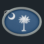 Hebilla Ovalada Bandera de Carolina del Sur<br><div class="desc">Hebilla del cinturón del óvalo de la bandera de Carolina del Sur</div>