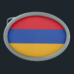 Hebilla Ovalada Bandera patriótica armenia<br><div class="desc">La bandera nacional de Armenia.</div>