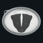 Hebilla Ovalada Cara de zorrillo<br><div class="desc">Divertido juguete de la cara de zorrillo. Color del fondo del personalizable.</div>