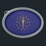 Hebilla Ovalada Diseño de la bandera del estado de Indiana<br><div class="desc">Este es un Diseño de Bandera del Estado de Indiana presentado sobre una variedad de productos populares. Una gran idea de regalo para todas las ocasiones y para todo el mundo. Utilice el vínculo "Preguntar a este diseñador" para contactarnos con sus solicitudes de diseño especiales o para obtener ayuda con...</div>