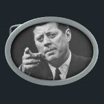 Hebilla Ovalada Fotografía de John F. Kennedy 3<br><div class="desc">Fotografía de Ollie Atkins el | de John F. Kennedy durante su presidencia.</div>