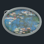 Hebilla Ovalada Impresionismo vintage por Claude Monet<br><div class="desc">Waterlilies (1914) de Claude Monet es una pintura de arte fino e impresionista vintage. Una de las muchas variaciones de pinturas florales de nenúfares que Monet pintó junto al estanque en su jardín de flores en Giverny, Francia. Sobre el artista: Claude Monet (1840-1926) fue fundador del movimiento de pintura impresionista...</div>