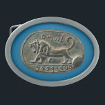 Hebilla Ovalada Megiddo Seal<br><div class="desc">Presenta una representación digital del sello Megiddo, también conocido como el sello de Jeroboam o Shema Seal. El foco fue descubierto en 1904 durante las excavaciones arqueológicas realizadas por Gottlieb Schumacher en Megiddo en lo que ahora es el norte de Israel durante la ocupación turca del terreno. Fue descubierta accidentalmente...</div>