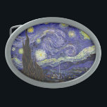 Hebilla Ovalada Noche estrellada, Vincent Van Gogh.<br><div class="desc">Noche estrellada,  Vincent Van Gogh. Famoso impresionismo arte fino. Paisaje de pintura al óleo.</div>