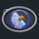 Hebilla Ovalada Parche de misión de satélite Idaho Spudnik<br><div class="desc">Representación humorística de una papa como satélite apodado "Spudnik-1", con tenedores que sirven de antena, en órbita alrededor de la Tierra. He conocido gente que no cree que Idaho sea un lugar real. Otros saben que está en algún lugar del territorio de sobrevuelo, pero no puede colocarlo mejor - "¿No...</div>